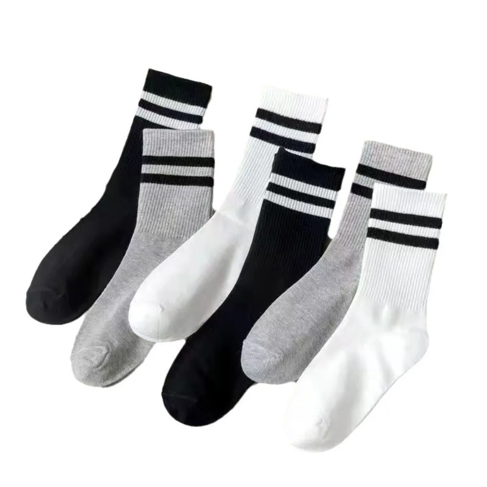 Men's Business Sports Socks Breathable Sweat-Absorbing Parallel Bars Design for Spring Autumn High-Quality Boy Socks