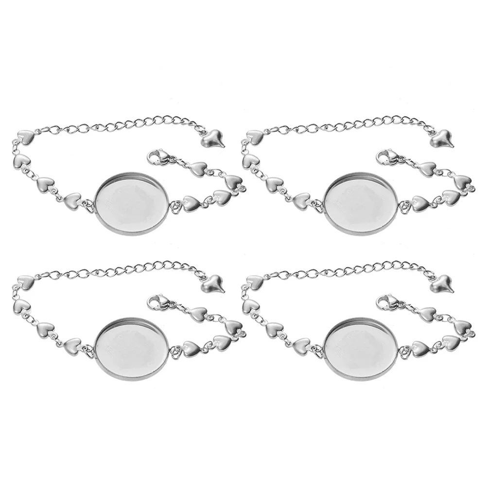 

5 шт., браслеты с подносом для драгоценных камней, браслеты из нержавеющей стали «сделай сам», металлический сплав ручной работы, ретро аксессуары на запястье для вечеринок, путешествий, ежедневно