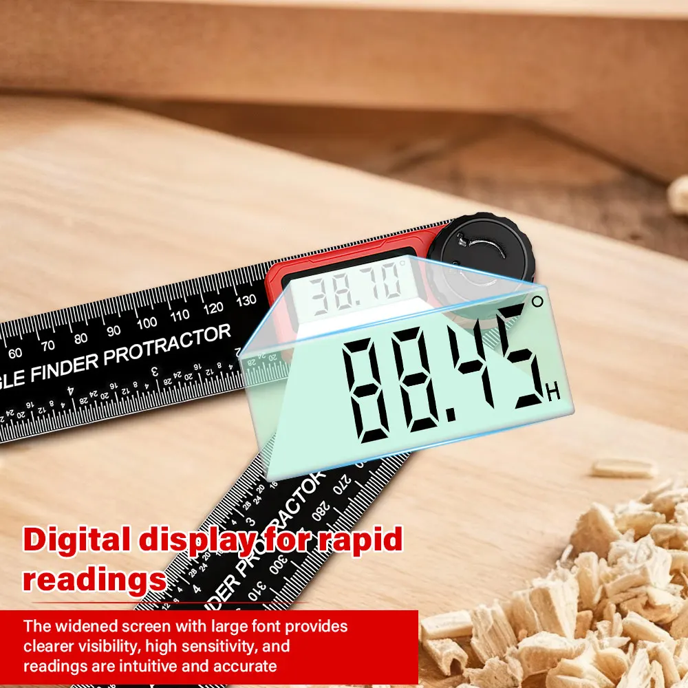 Digital Angle Finder Protractor 200mm 0‑360° 0.05° High Precision Electronic Angle Ruler Woodworking Measuring Tool