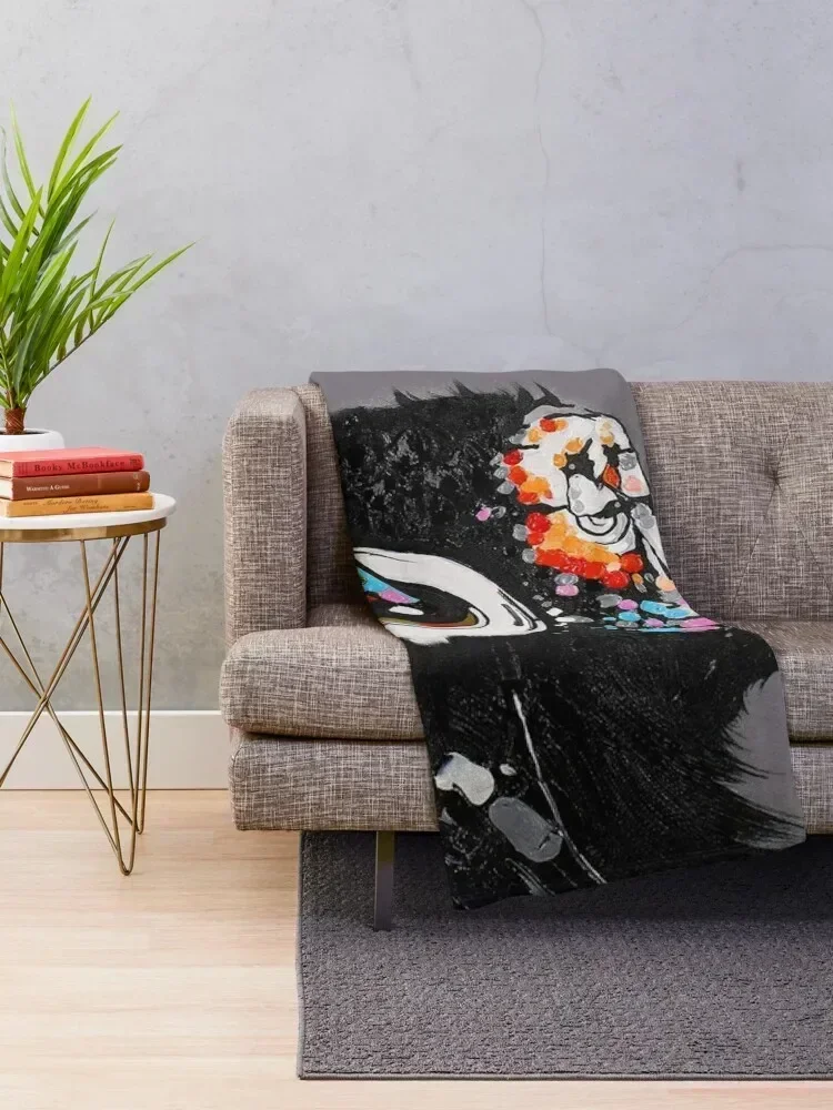 Thinker Chimp Throw Blanket