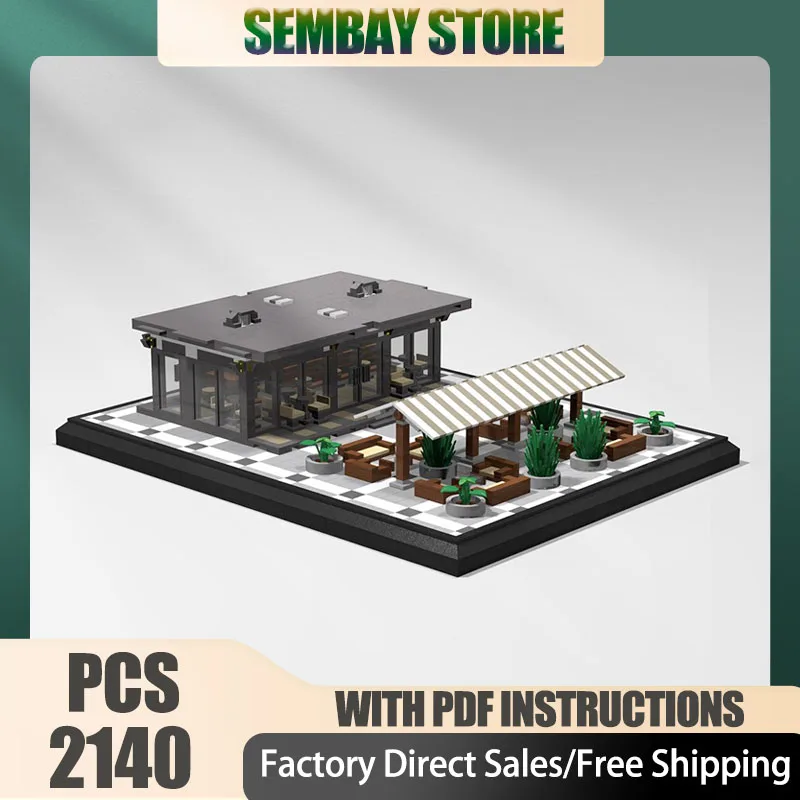

Модульная городская модель здания Moc, строительные кирпичи, модульная городская модель кафе, технологические блоки, рождественские игрушки «сделай сам», строительные подарки