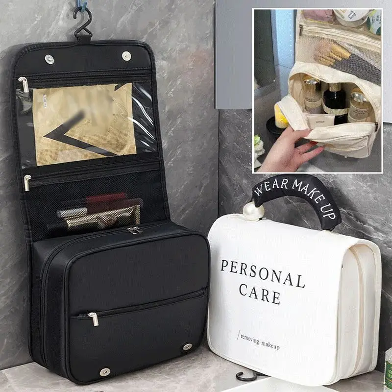 

Folding Hand-held Pearl Toiletry Bag Cosmetic Bag Female Portable Advanced Travel Large-capacity Waterproof Cosmetic Storage Bag