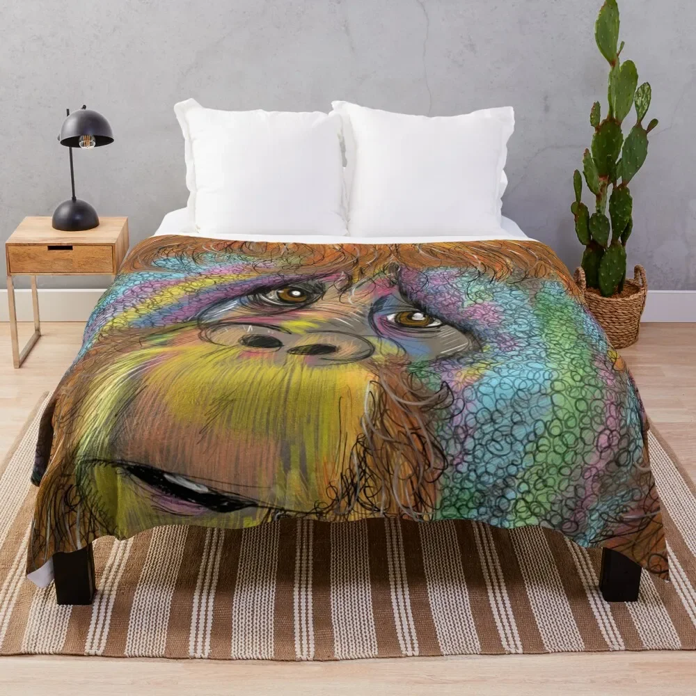 

save the Orangutan Throw Blanket Soft Big Blankets