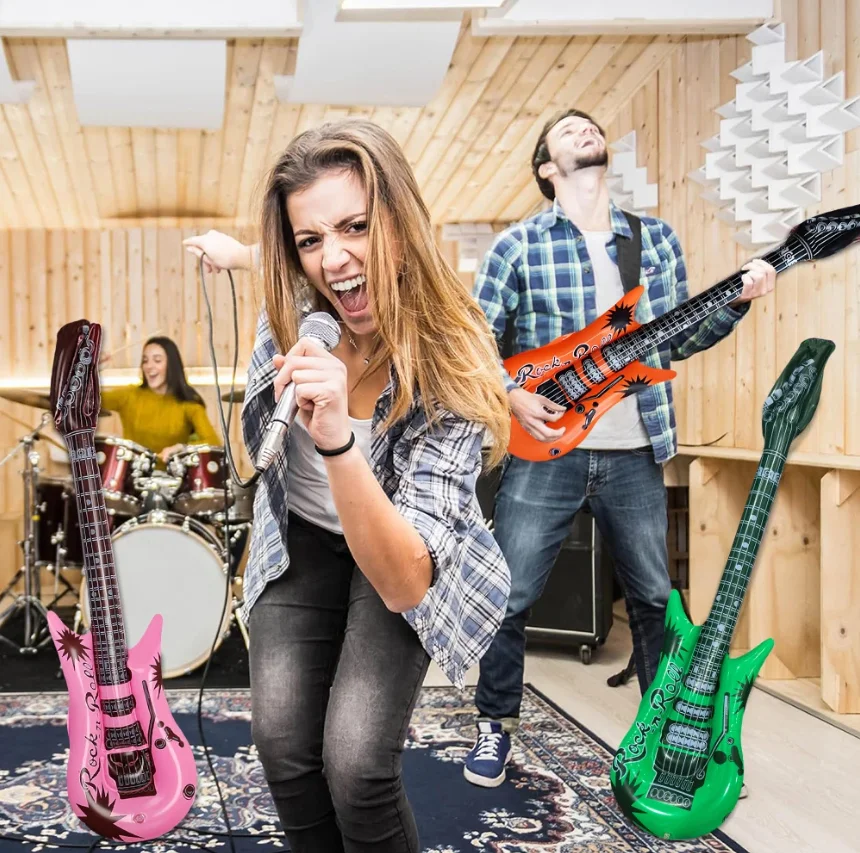 Inflatable Instruments Toy Music Balloons Set Simulation Instrument Guitars Saxophones Microphones Party Toy