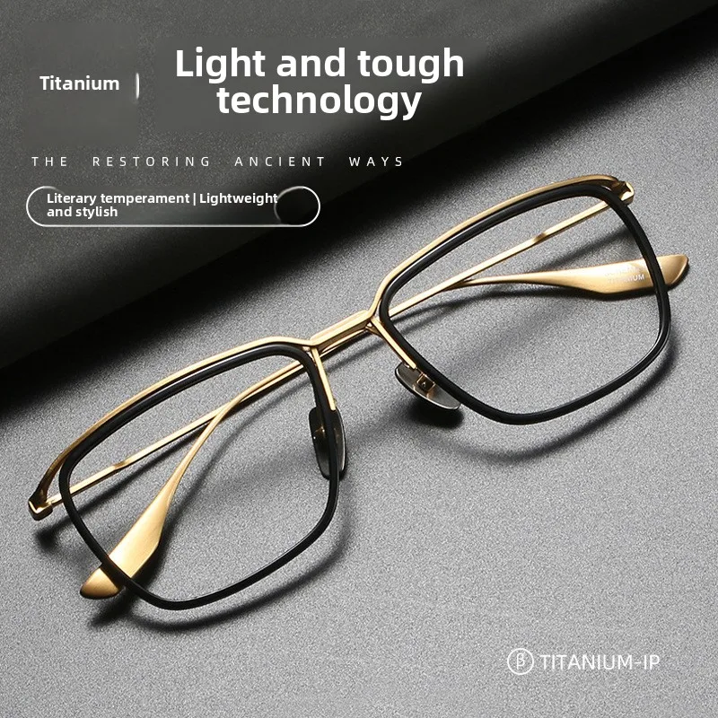 DT Replica di marca Occhiali da lavoro di lusso Occhiali da uomo quadrati in titanio puro Montatura da vista Occhiali da vista miopia