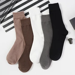 2 Pairs/Lot Men's Cotton Long Socks Thick Winter Warm Cotton Man Couples Feet Pure Color High Quality Fashion Harajuku Mid Tub