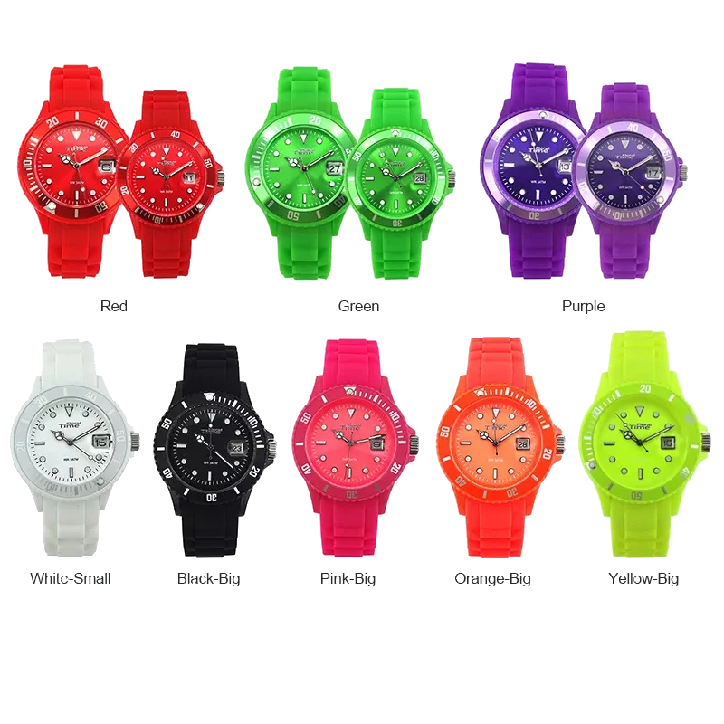 Relógio de quartzo tempo floral para crianças, relógio esportivo fluorescente para meninos do ensino médio, universal, harajuku, estudantes da moda, ft002