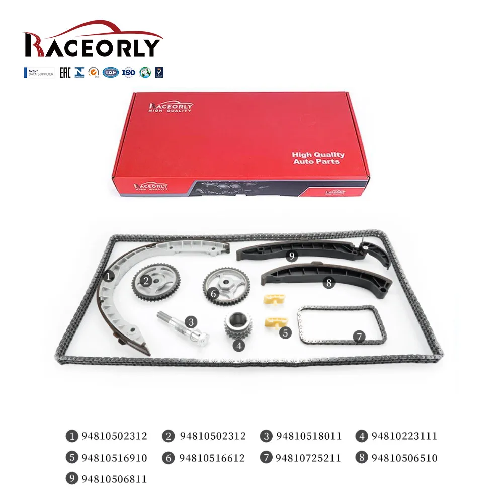 RACEORLY Timing Chain Kit For Porsche Cayenne S TurboS GTS 4.8L 4.8T 2010-2017