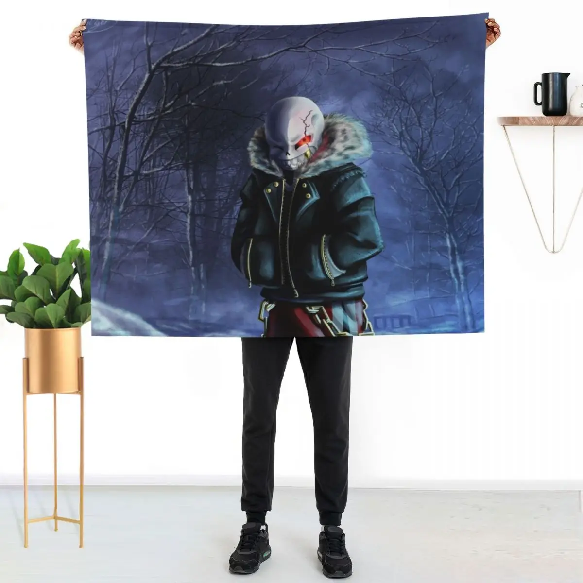 

Underfell Sans Throw Blanket Cozy Sofa Blanket for TV Watching Napping