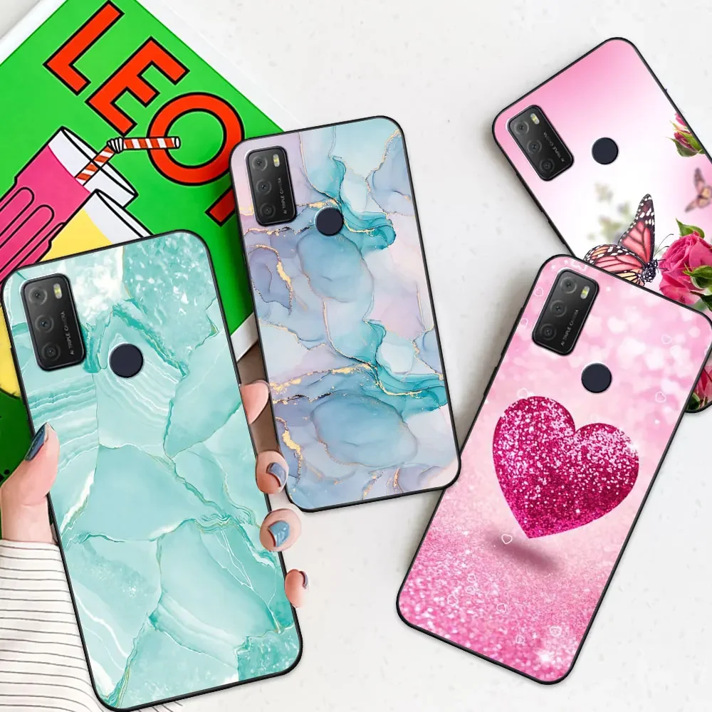 Case For Alcatel 1S 3L 2021 Coque Vodafone Smart V12 TPU Soft Silicone Funda Phone Case For Alcatel 1S 2021 Marble Cover Bumper