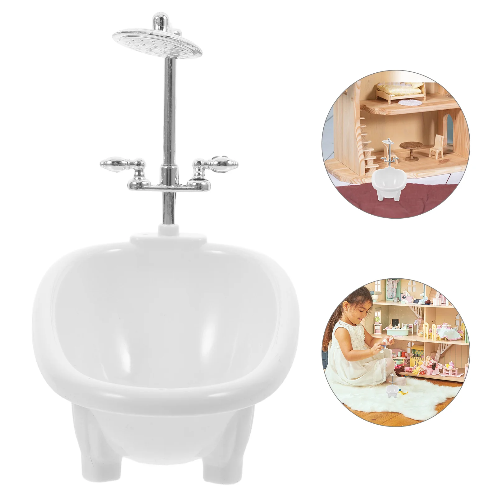 Micro vasca da bagno delicati Mini decori casa vasche da bagno in plastica bambino finta di giocare per Set di giocattoli modello in miniatura