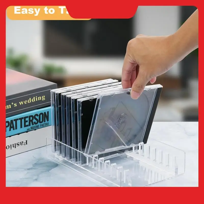 

CD Storage Holder Desktop Stand, Acrylic CD Organizer Stand CD Display Rack, CD Storage Rack Up To 12 Standard CD Cases
