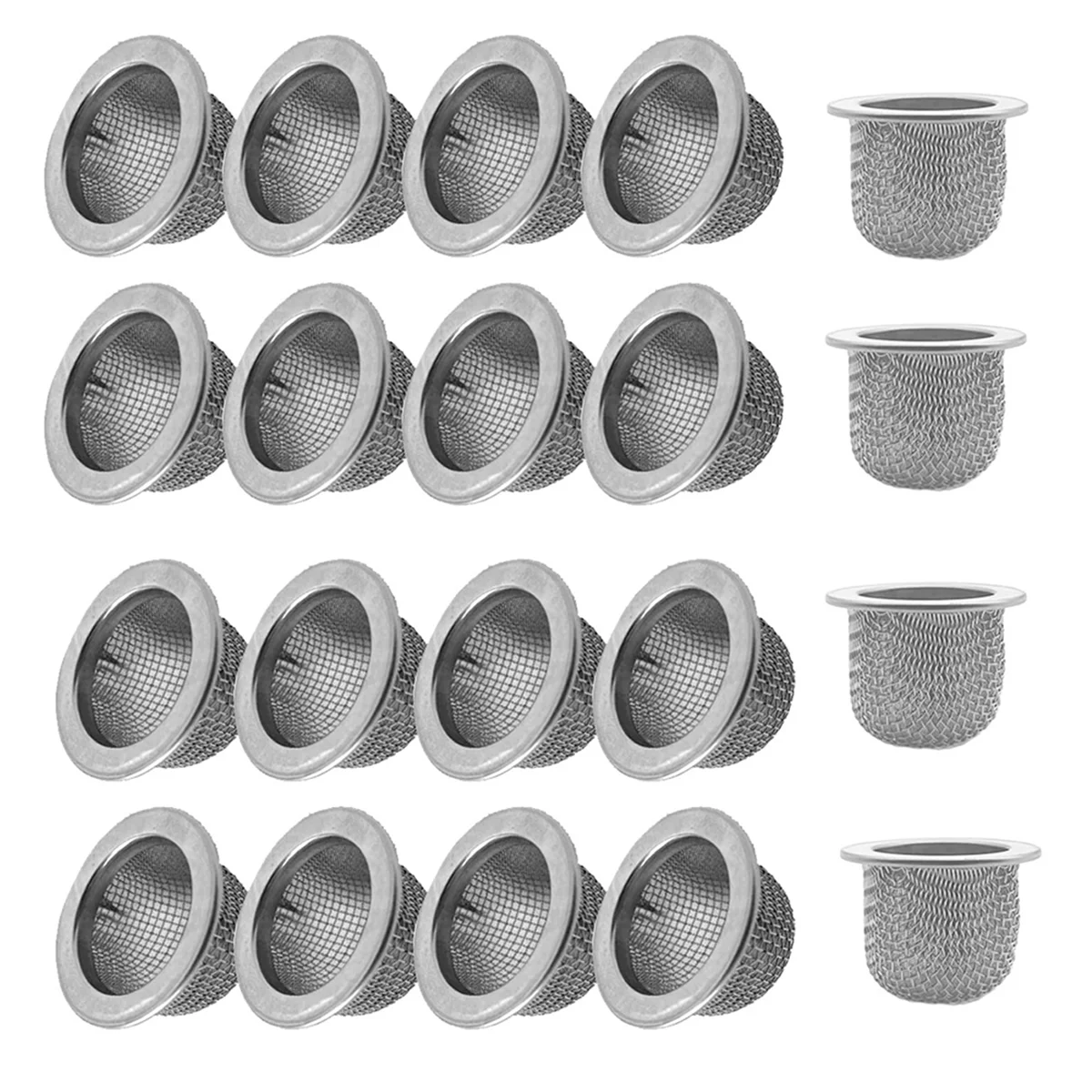 20Pcs Cocktail Smoker Filter Accessories, Double Screen Filter, Washable Stainless Steel Mesh Screen Filter Bowl