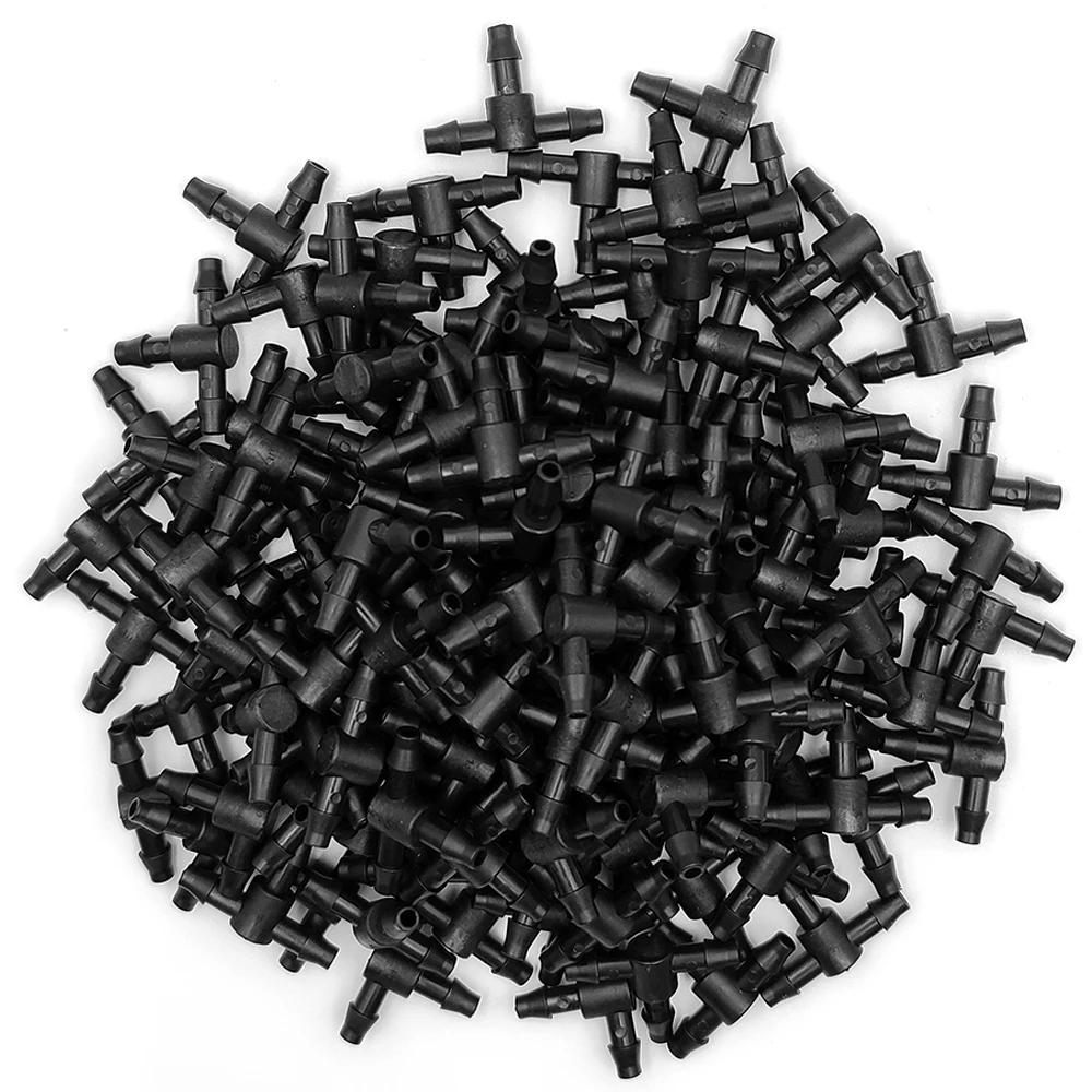 WUJIE 50PCS Plastic Barbed 3-Way TEE Connector for 4/7mm Tubing Watering Pipe Hose Couplings Micro Drip Irrigation Garden Tools