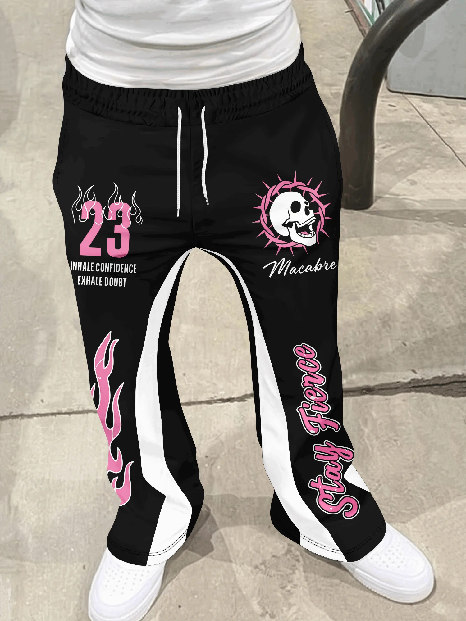 Unisex Straight Leg Long Pants, 3D Abstract Graffiti Print Color Block Quick Dry Trousers, Men Women Loose Streetwear Pants