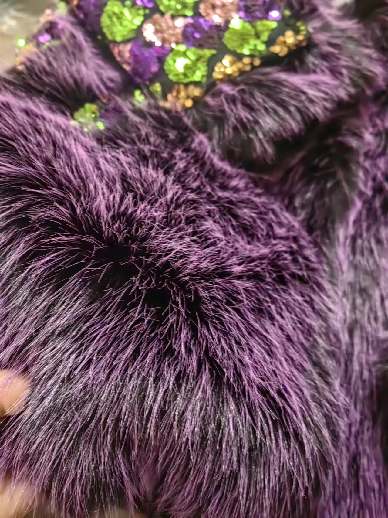 Faux Fur Coat for Women,Sequins Jacket,Covered Button Loose Long Overcoat, Thick Warm Female Clothing,New,High Quality,Winter