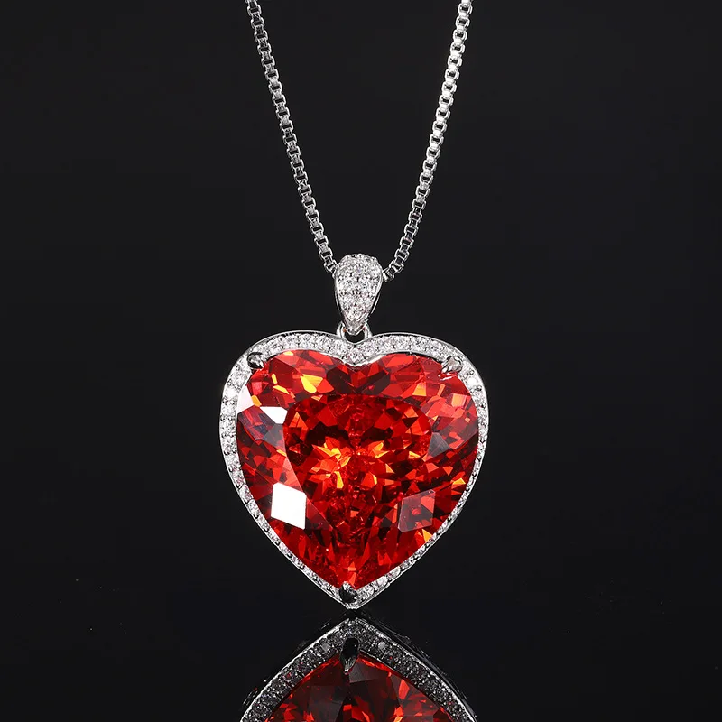 

Элегантное ожерелье с подвеской в форме сердца из кристаллов, яркое розово-голубое, с регулируемой цепочкой, идеальный подарок для женщин, модные украшения