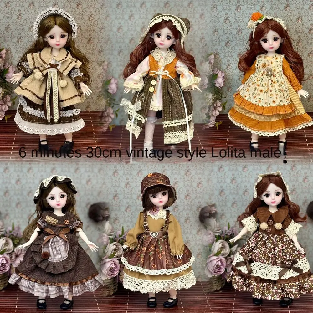

1/6 SD 30 см Bjd кукла с одеждой, длинные волосы, привлекательные глаза, платье принцессы, куклы BJD с париком, макияж аниме