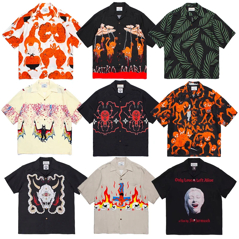 

Футболка Life Wao Maria Le с принтом паука, свободного кроя, в гавайском стиле, для пар, повседневная, молодежная, летняя, модная, с круглым вырезом, открытая.