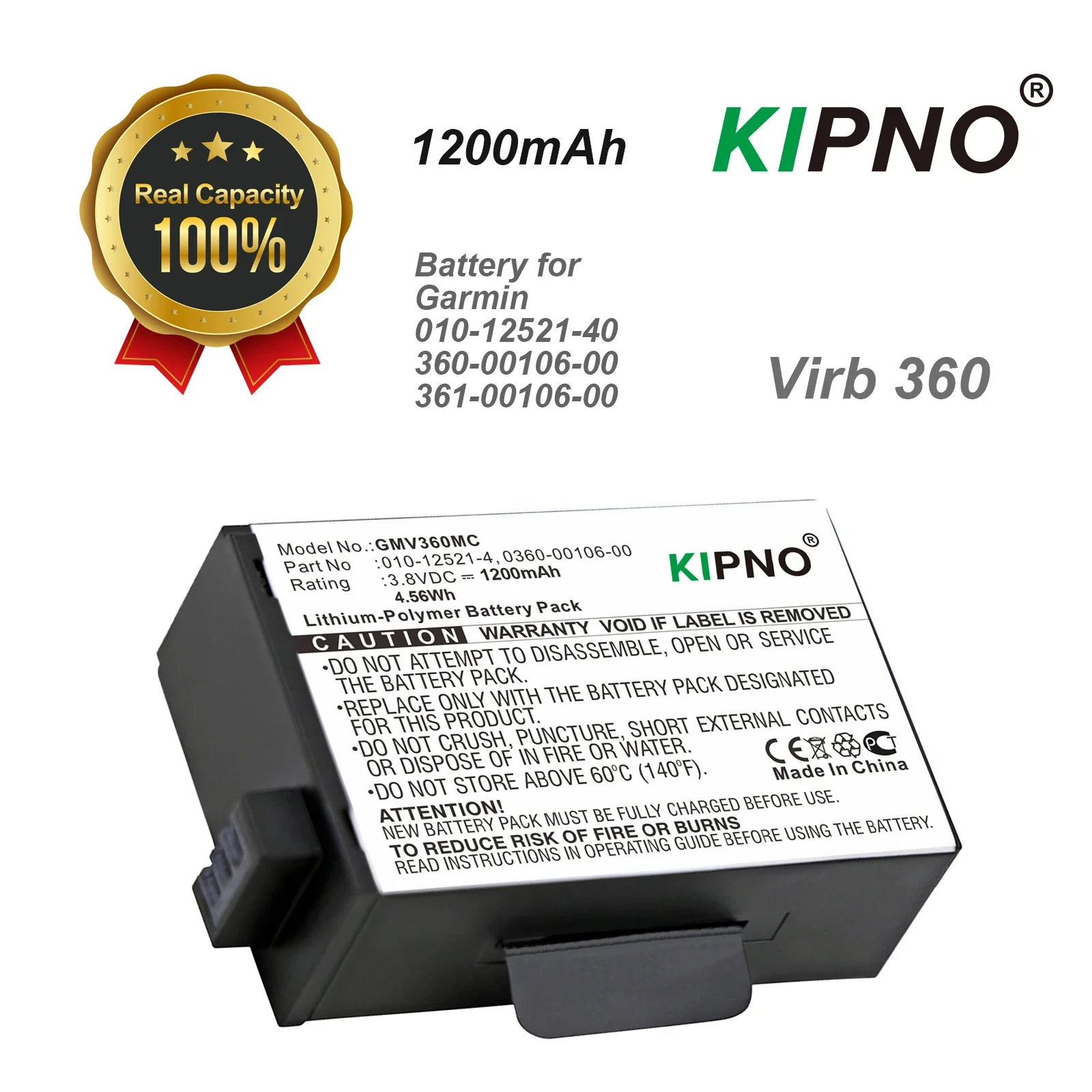 

Camera 1200mAh For Garmin 010-12521-40 360-00106-00 361-00106-00 Virb 360