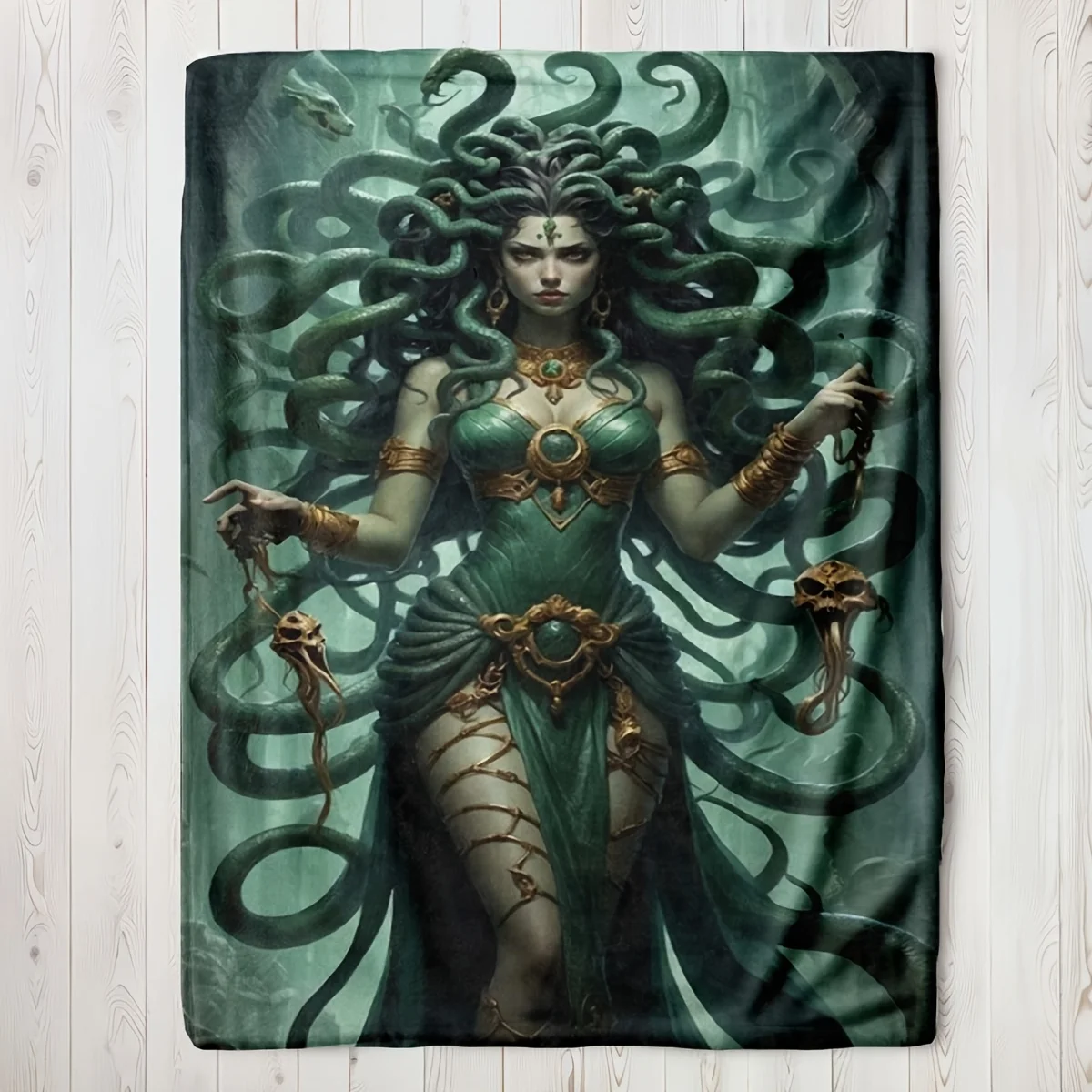 Fantasy Medusa Mythology Print Throw Blanket, Soft Lightweight Blanket for Sofa Bed Office, Versatile Home Decor Gift