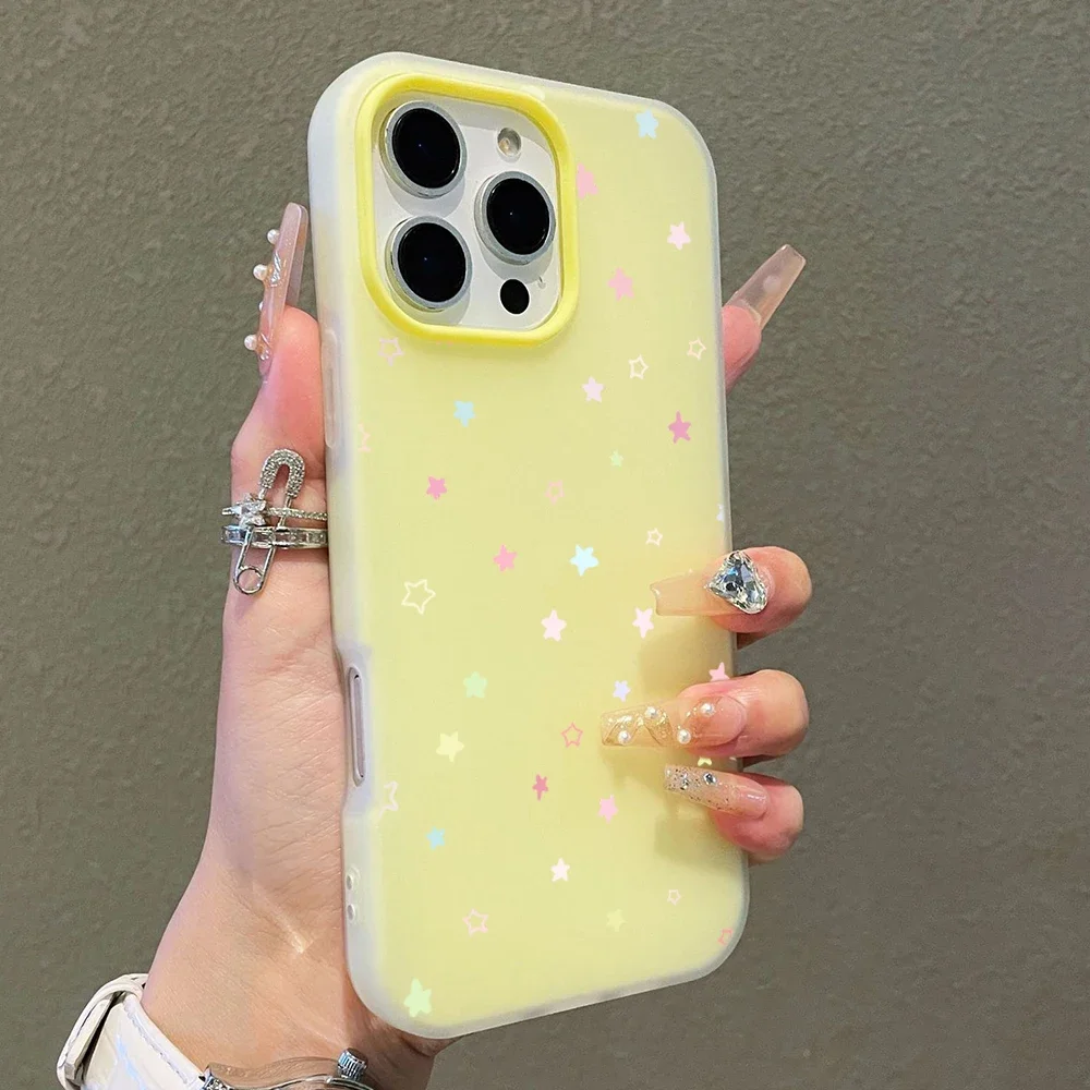 Cute Pastel Color Colorful Star Phone Case For Redmi 10 11 12 13 14 4G Xiaomi Redmi Note 10 11 12 13 14 Pro 5G 14C 13C 15C Cover view 6