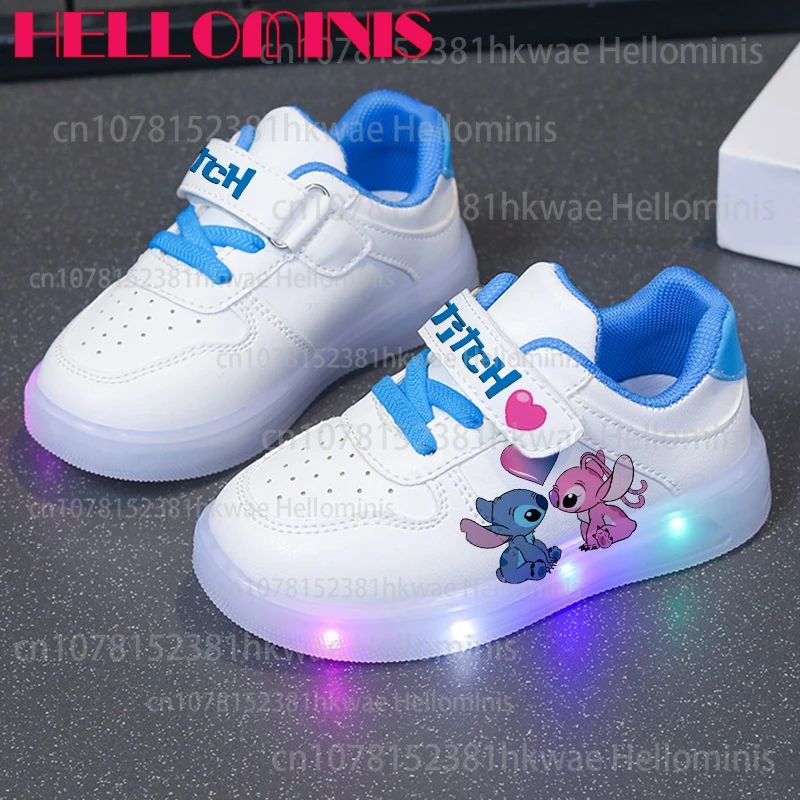 

Stitch Baby Walking Lighted Shoes Lovely Comfortable New Kids LED Sneakers Mini Size 21-30 Toddler Baby Boy Girl New Model