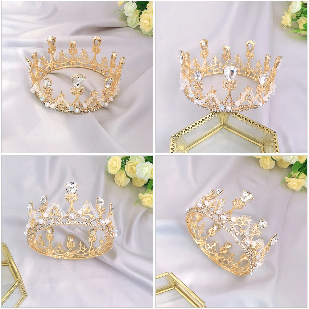 

Crown Kids Birthday Headdress Children Crystal Headband Girls Hair Accessories Durable Alloy Rhinestones Elegant Special