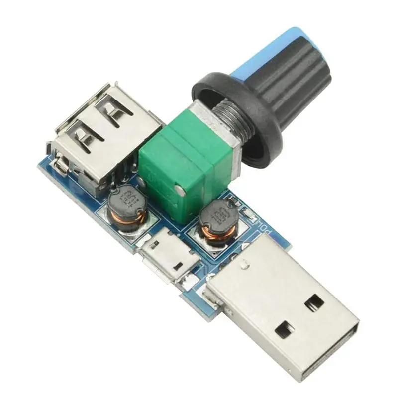 Daily Sale 6Pcs 5W USB Fan Air Volume Speed Stepless Governor Module USB Speed Controller DC 5V USB Male Input DC4-12V To 2.5-8V