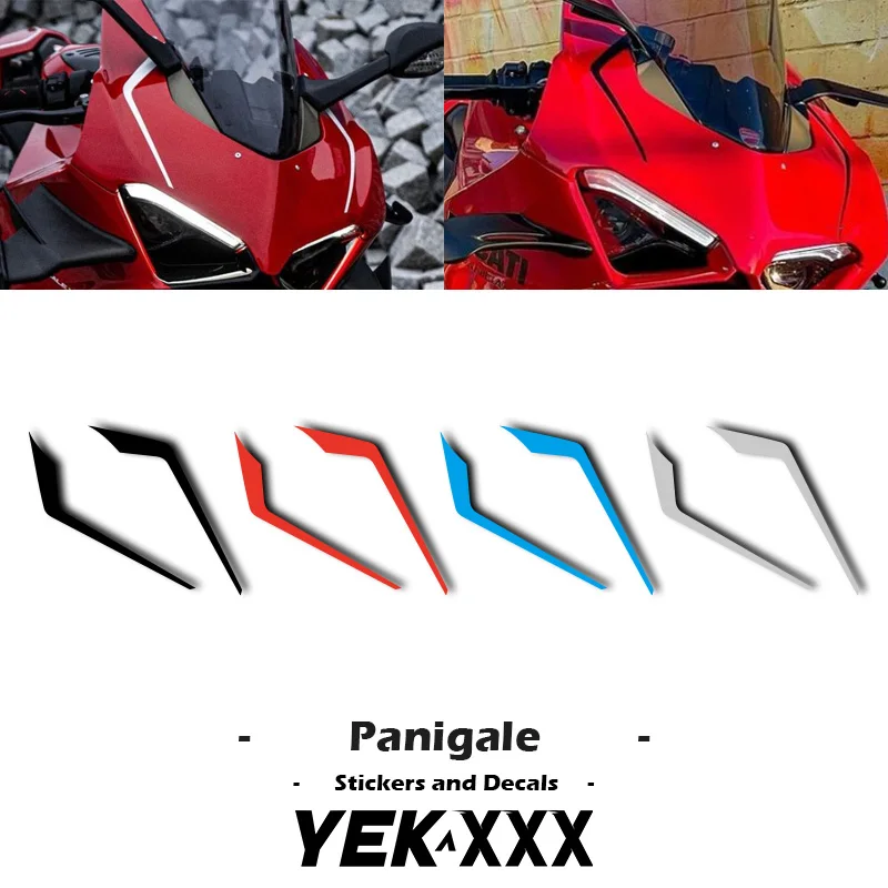 Carcasa de carenado para Ducati Panigale V4 V4R V4S V4SP V2, pegatina frontal, líneas reflectantes, Color de Metal, nuevo