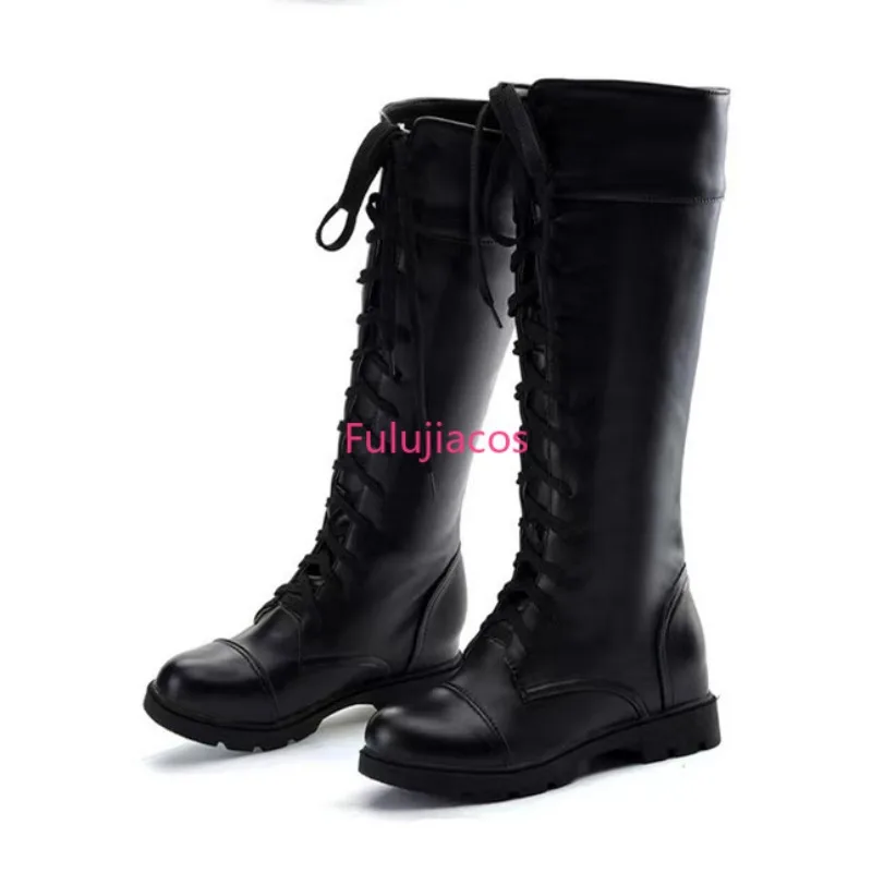 Fulujiacos Anime Enoshima Junko Cosplay Buty Sznurowane Buty na wysokim obcasie Nowe + Drop Shipping Skóra Pu