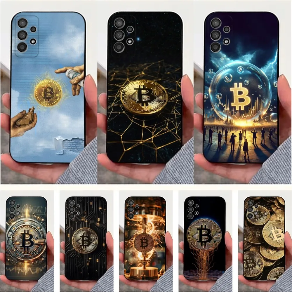 

Bitcoin Digital Currency Phone Case For Samsung S25,S24,S23,S22,S20,S21,S10,Ultra,Plus,Lite,FE,Soft Silicone Black Cover