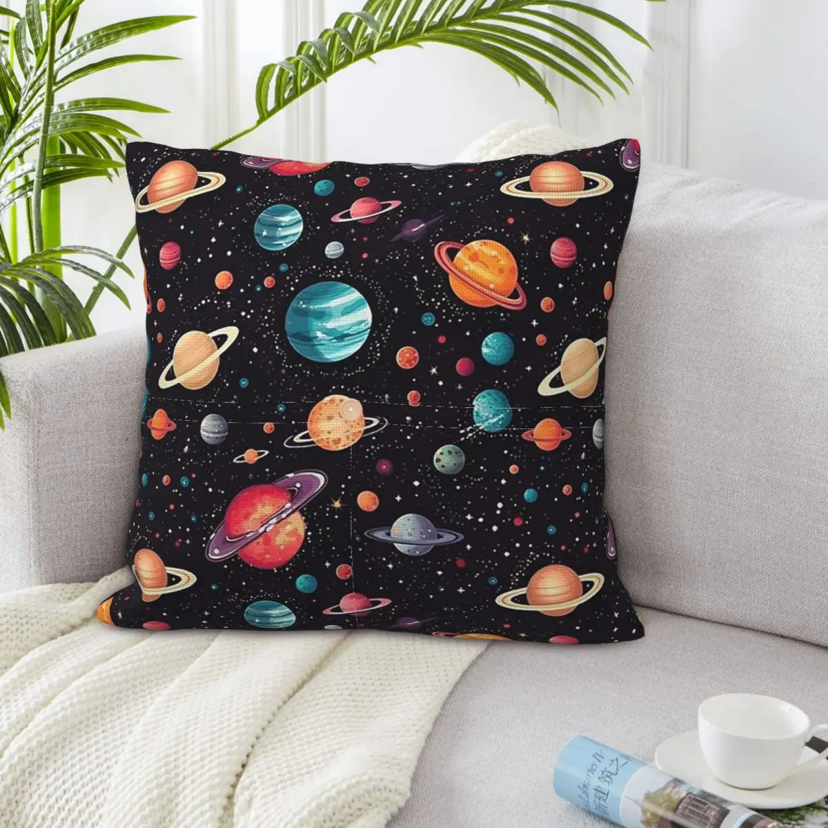 Solar System Space Planets Universe Square Linen Pillowcase Cushion Cover Polyester Decorative Bedroom Home Comfort Throw Pillow