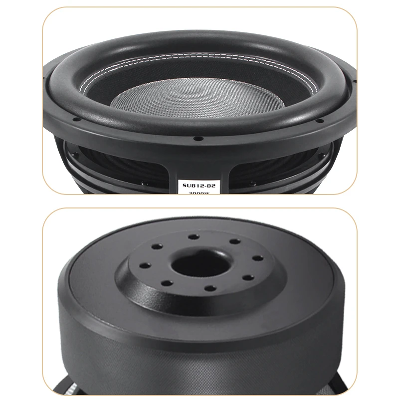 Print Logo Universal 12 18 21 Inch Competition 88db Sensitivity Carbon Fiber Cone Car Subwoofer Speaker For Jeep Car