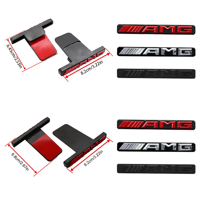 For Mercedes Benz W203 W204 W205 W210 w211 W124 W169 W176 W177 W202 ABS 3D AMG Logo Emblem Car Front Grille Badge accessories view 2