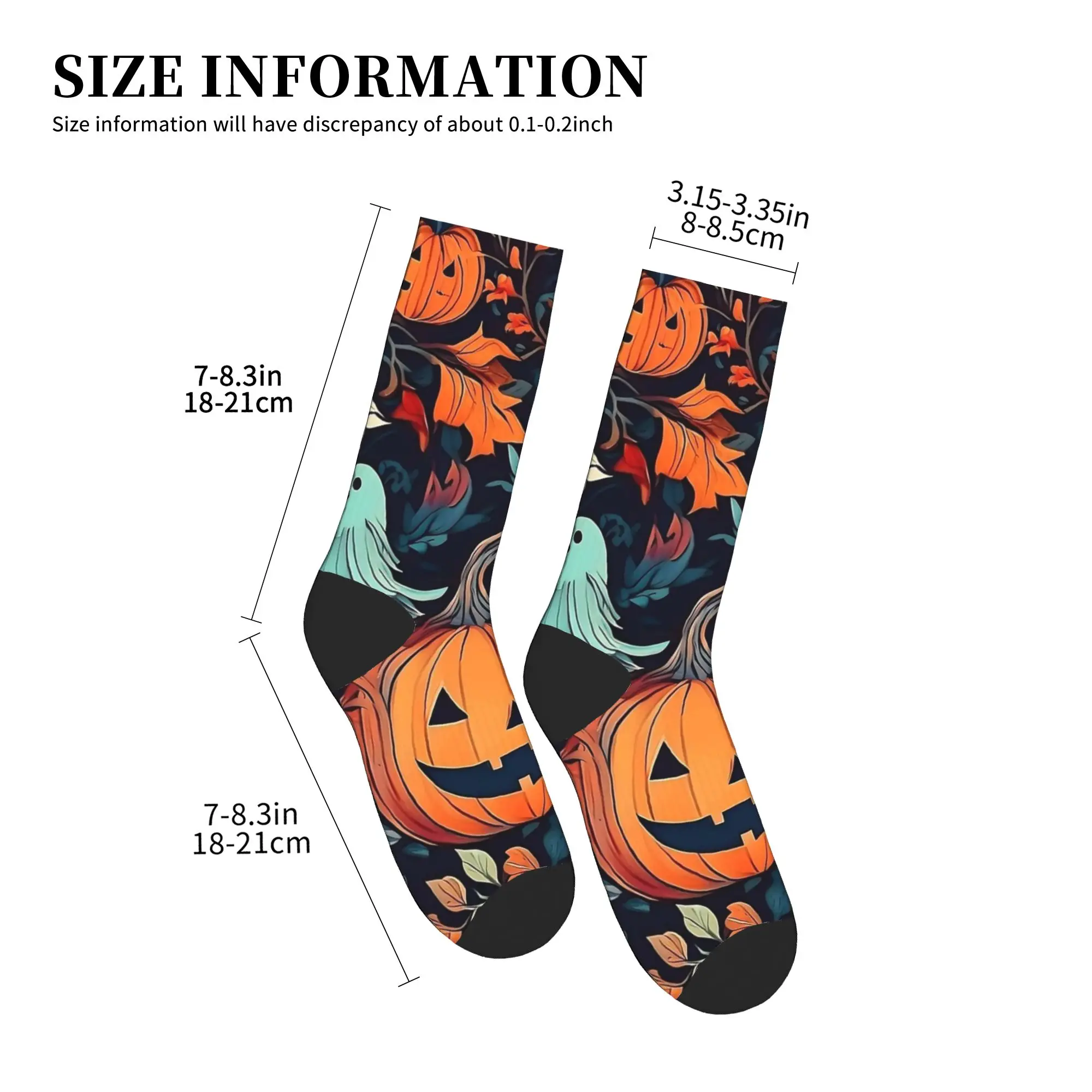 Happy Halloween Pumpkin And Cute Ghost Stockings  Design Trendy Socks Autumn Anti Skid Socks Men's Climbing Soft Socks