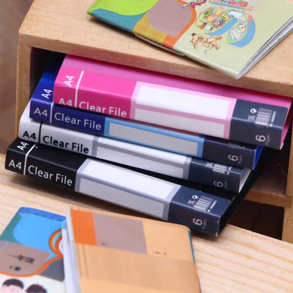 Cartella per casa in miniatura Modello Sala studio Decor Mini cartella Modello Prop Giocattolo per scrivania Simulazione Raccoglitore Finta