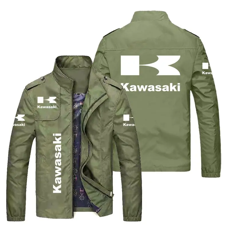 2025, neue Kawasaki-Sportjacke, hochwertige Herren-Sommer-dünne Fahrrad-Reißverschlussjacke, vielseitiges Retro-Jackenoberteil