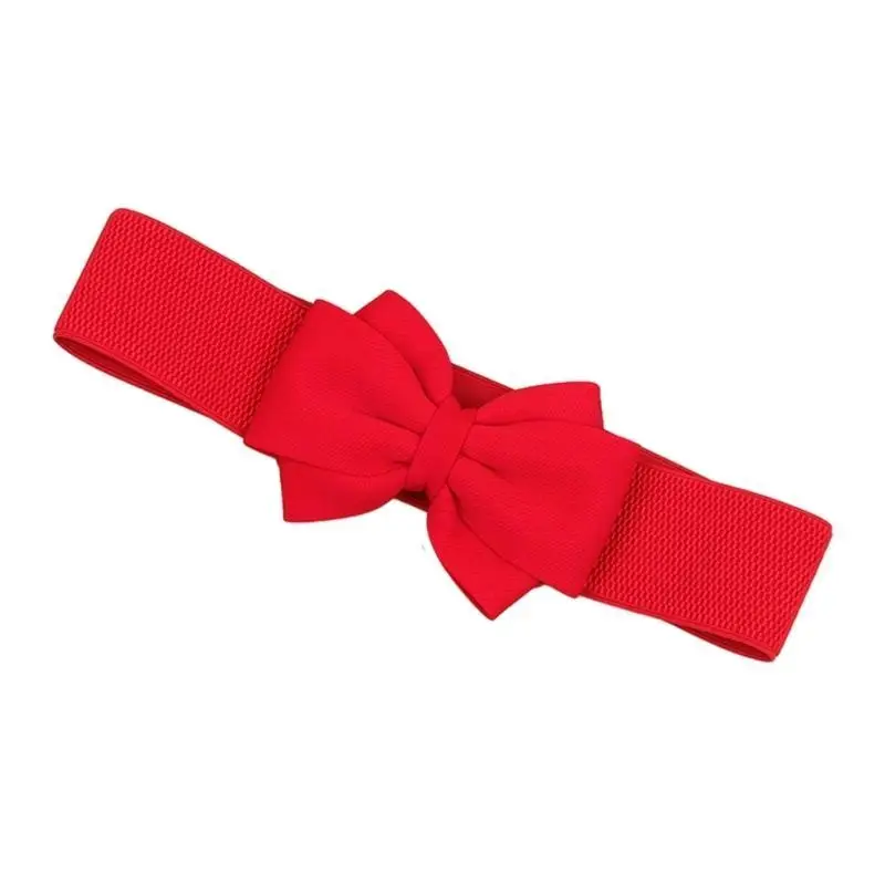 

P9FE поясной ремень с бантом, костюм идола, тканый эластичный пояс для платья с запахом, платье с бретелькой на шее