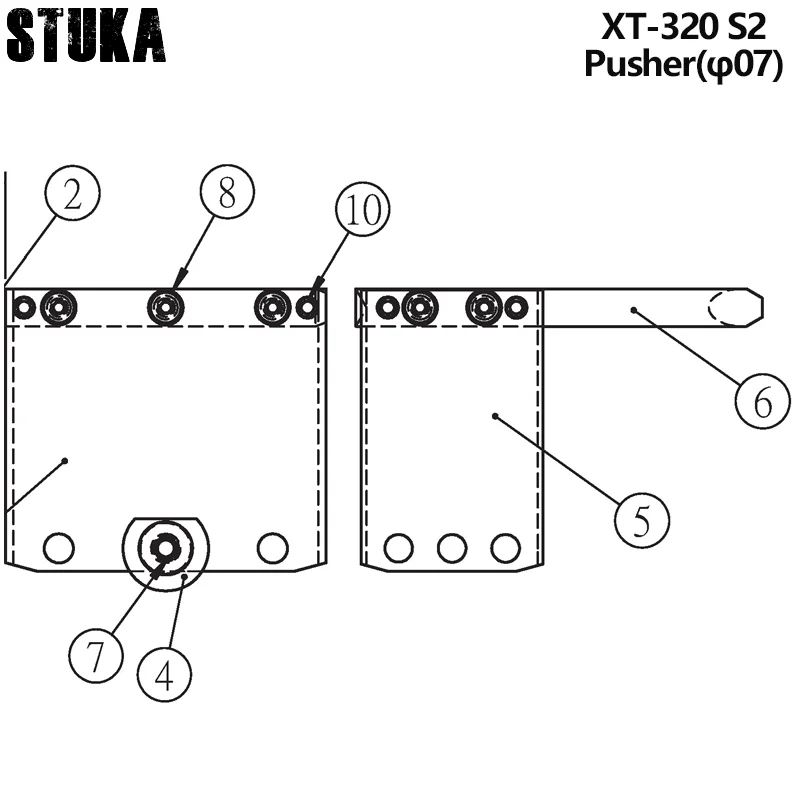 

LNS XT-320 φ07 Bar Feeder Parts Short Push Rod set