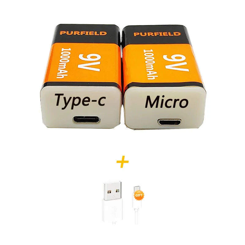 1000mAh micro USB 9 Volt li-ion Rechargeable Battery 6F22 9V Li ion Lithium Battery for RC Helicopter Model Microphone Toy