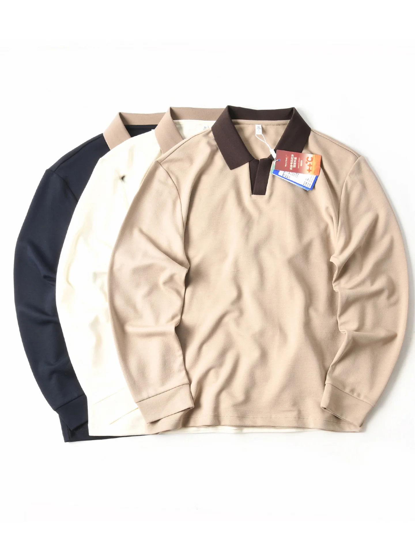 American Style Long Sleeve  Shirt Men's Loose Casual Base Layer T-Shirt Breathable Polyester Cotton Modal Lyocell Linen B...