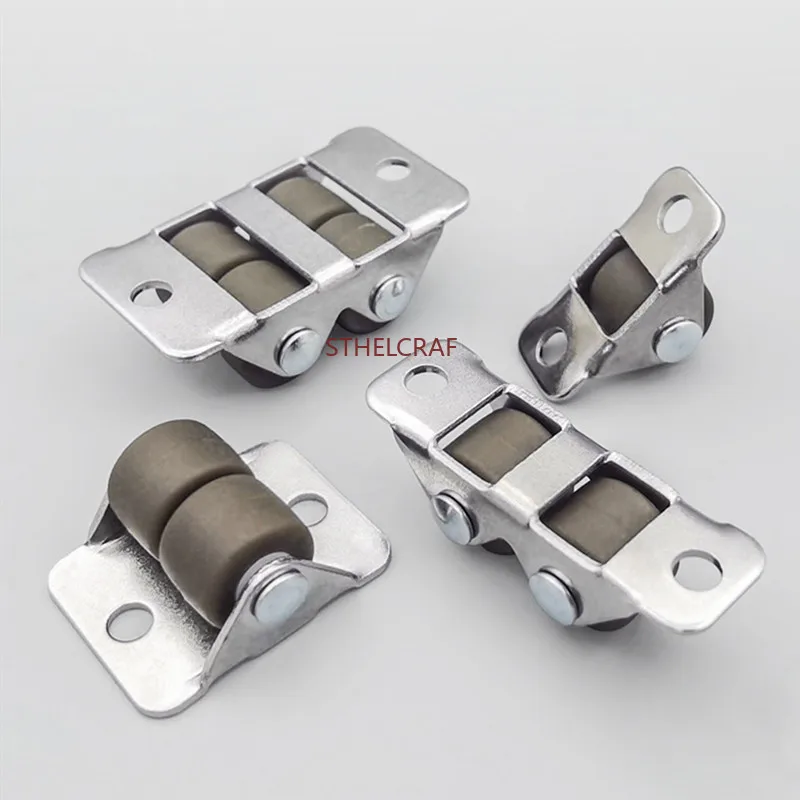4Pcs Furniture Casters 0.5-inch Directional Roller Cabinet Drawer Pulley Office Furniture Hardware Desk Chairs Sliding Wheels