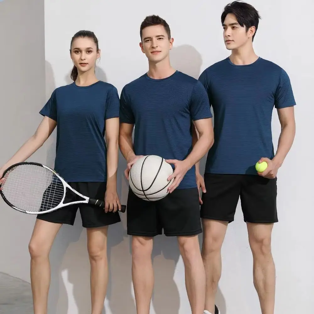Custom Logo Men Ice Silk Quick‑Dry T‑Shirt, Breathable Stretch Round Neck Short‑Sleeve Tee, Personalized Sports Gym Team Work