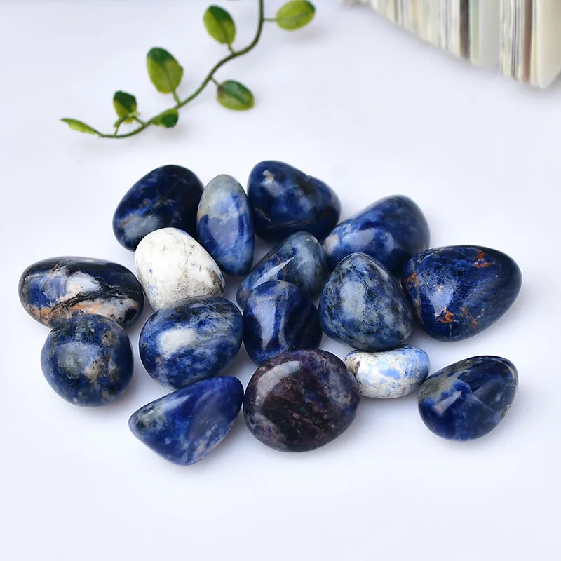 100g Natural Crystal Sodalite stone Healing Polished Blue Quartz Ornament for Home Decoration Gift