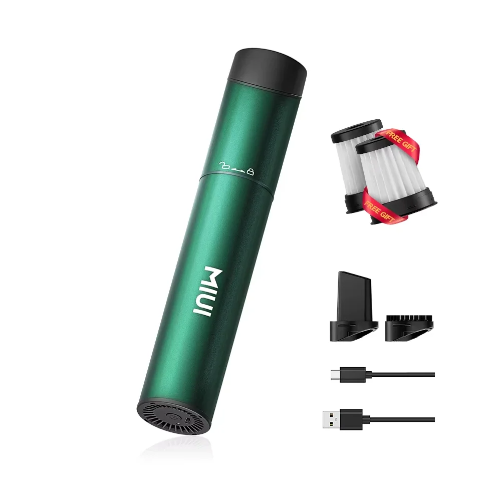 مكنسة كهربائية لاسلكية محمولة قابلة لإعادة الشحن عبر USB للسيارة بقوة شفطين صغيرة ورائعة موديل X (سبائك الألومنيوم)