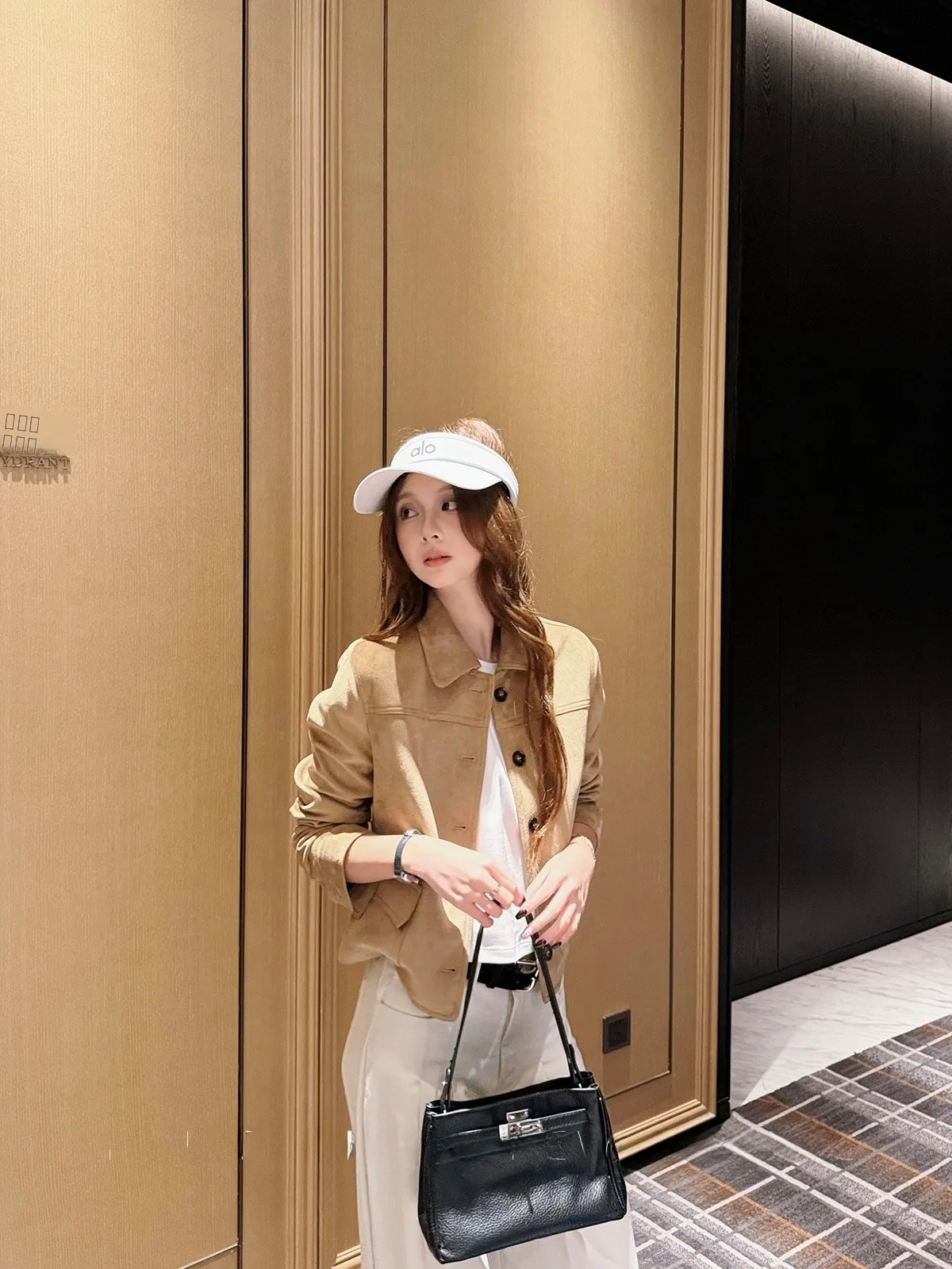 Khaki Suede Jaet Women's Casual Collar Slimming ort Outerwear Spring 2026 Yang Pao Pao Brand Multi-ket Straight-Size