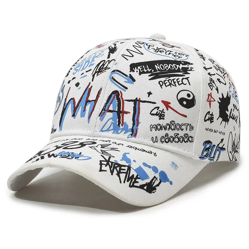 New Soft Top Washed Vintage Coated Cloth Cap Three-Dimensional Embroidery Sunhat Distressed White Casual Baseball Cap