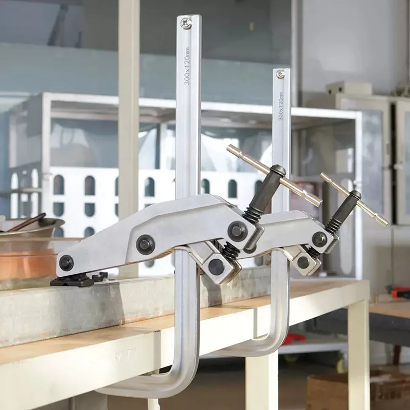 Robust Drop‑Forged Screw Driven Cantilever F‑Clamp For Workshop Woodcraft And Metal Welding Securing