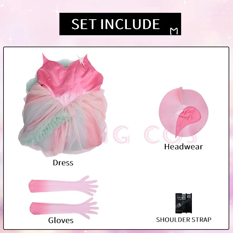 أزياء شريرة غليندا التأثيرية للبالغين زي كرنفال أزياء حفلات الهالوين للرجال لعبة تنكرية